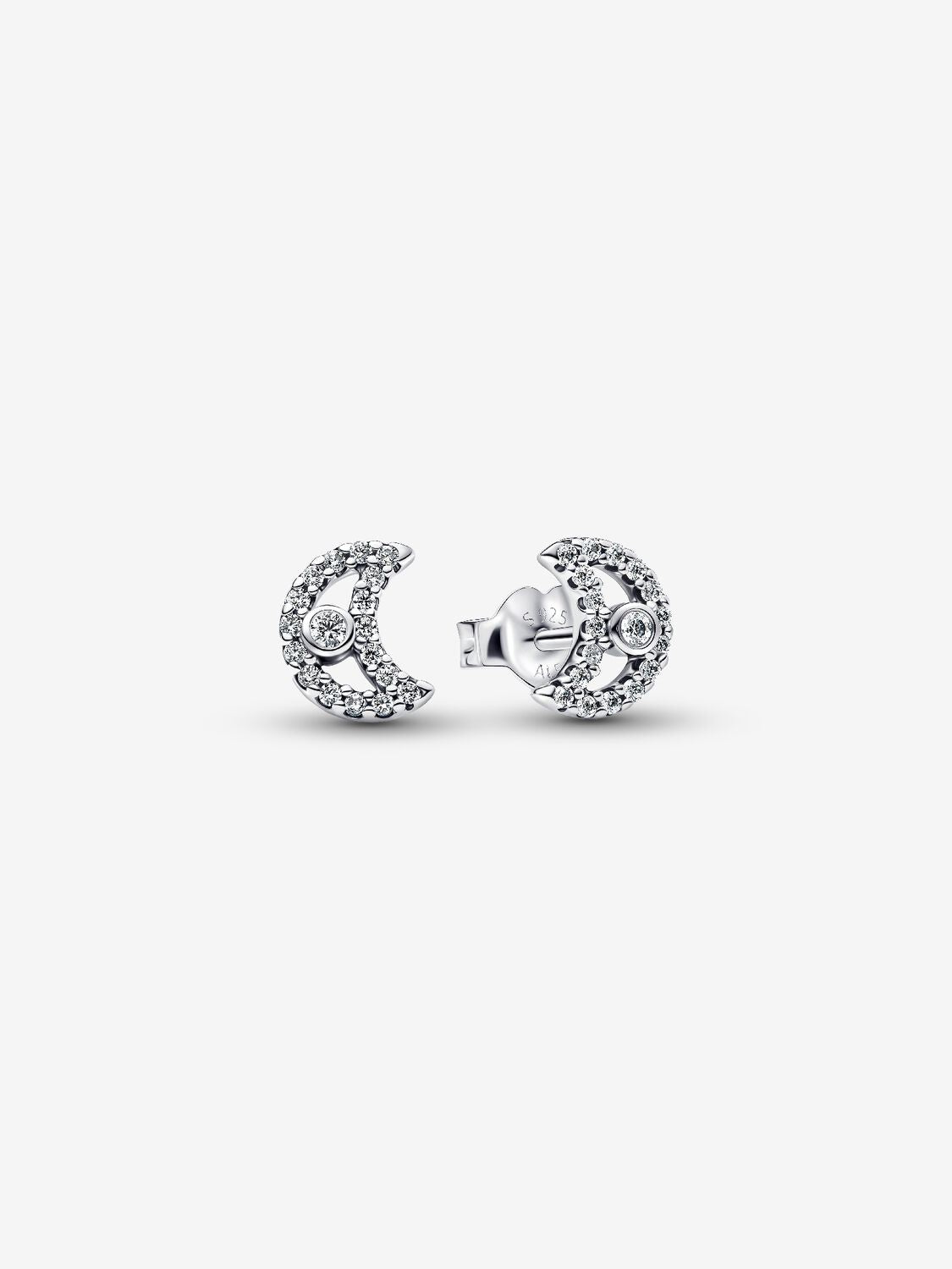Glittering Moon Stud Earrings | Pandora