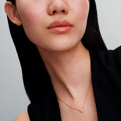 Round Pavé Halo Pendant Necklace | Pandora