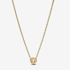 Round Pavé Halo Pendant Necklace | Pandora