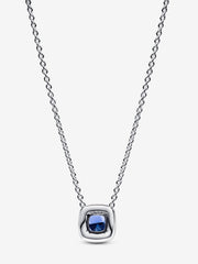 Blue Halo Square - Silver - Pandora Necklace