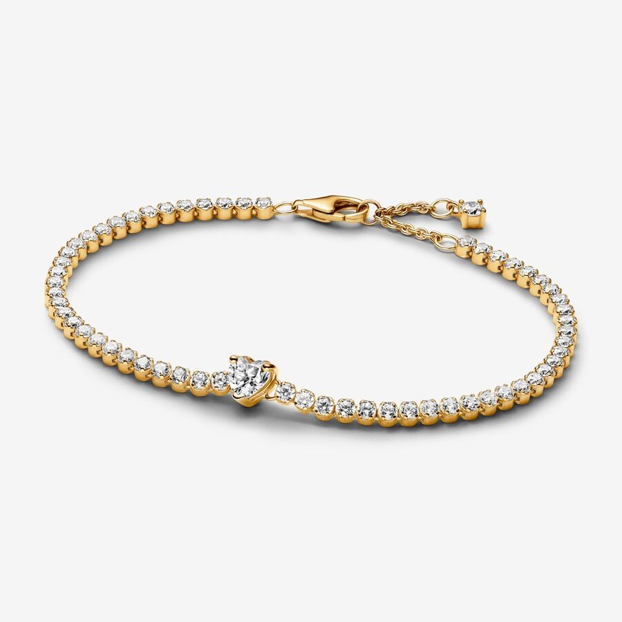 Gold Sparkling Heart River Bracelet | Pandora