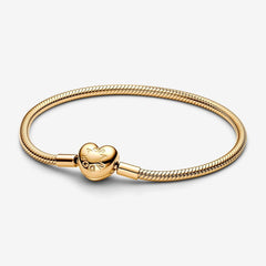 Snake Mesh Bracelet with Gold Heart Clasp | Pandora