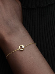 Pavé Circle Bracelet with Organic Shape & Treated Freshwater Cultured Pearl | Pandora