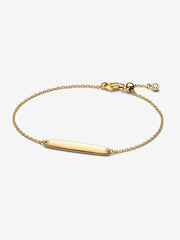 Engravable Bar Chain Bracelet Gold | Pandora