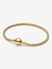 Chevron Mesh Bracelet Round Clasp Gold | Pandora