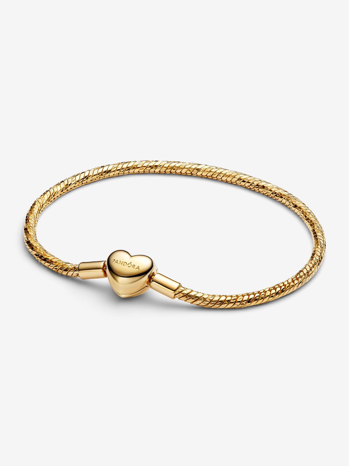 Faceted Snake Mesh Bracelet with Golden Heart Clasp | Pandora