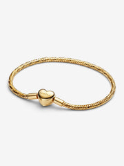 Faceted Snake Mesh Bracelet with Golden Heart Clasp | Pandora