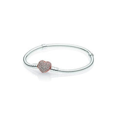Pandora Moments Pavé Heart Clasp Snake Mesh Bracelet | Pandora