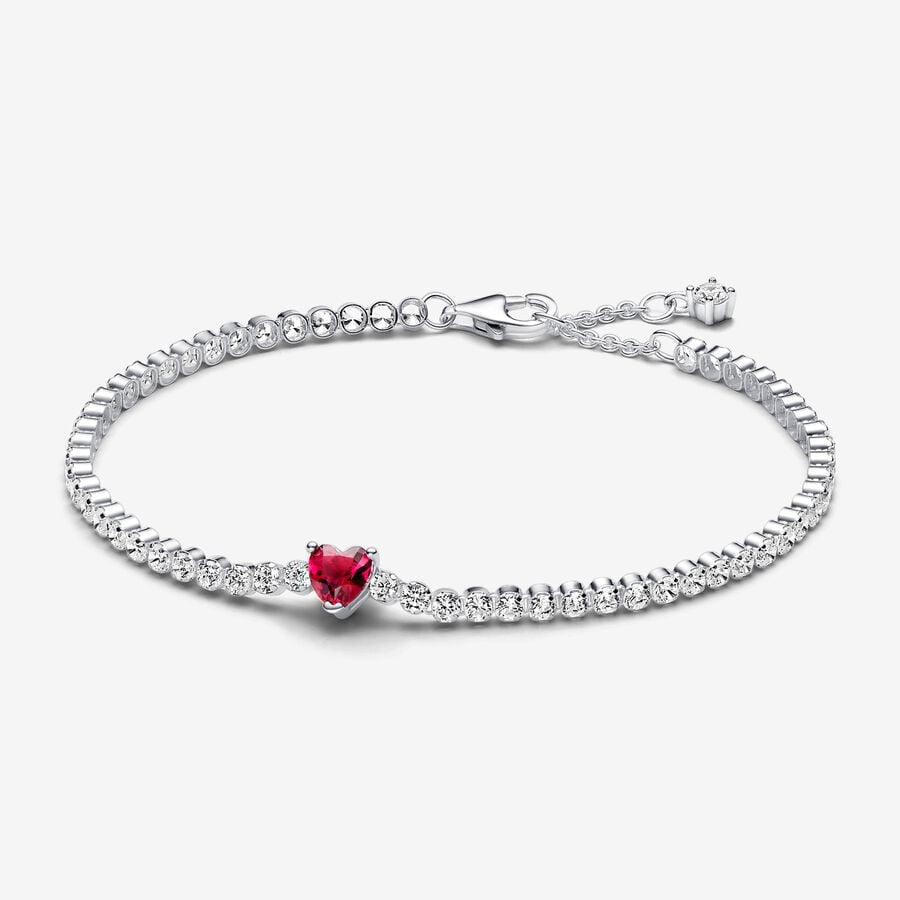 Sparkling Red Heart River Bracelet | Pandora