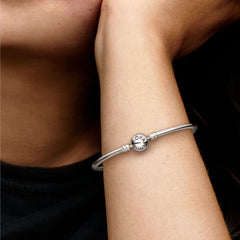 Logo Clasp Bangle Bracelet | Pandora