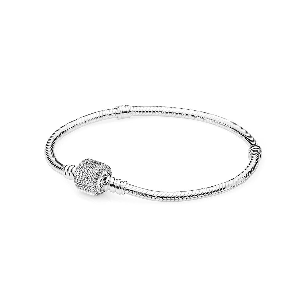 Moments Sparkling Heart Snake Mesh Bracelet | Pandora