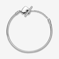 Heart T-Bar Snake Mesh Bracelet | Pandora