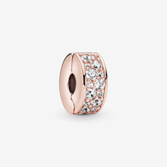 Clip - Pavé - White & Rose Gold - Pandora Charms