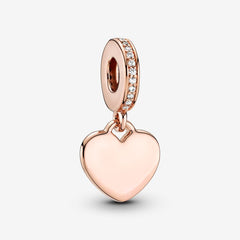 Heart Pendant Engravable Plaque - Rose Gold - Charms - Pandora