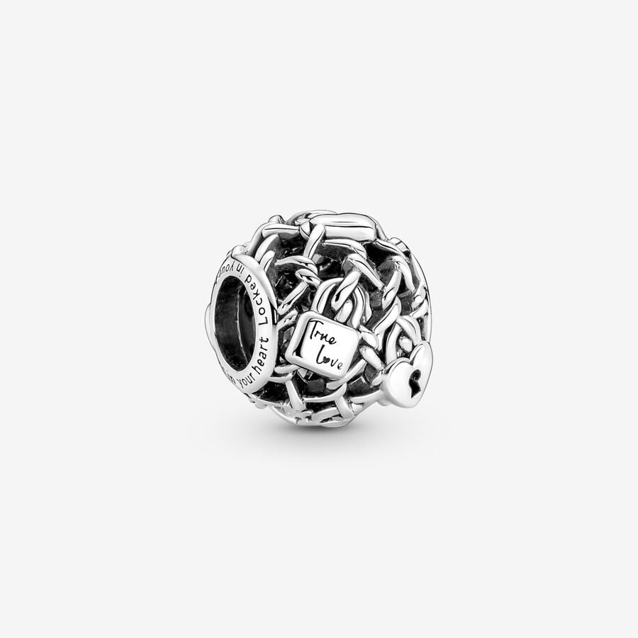 Openwork Chain Link Padlock Charm | Pandora