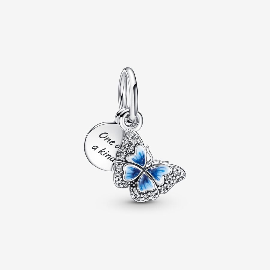 Double Blue Butterfly Pendant Charm | Pandora