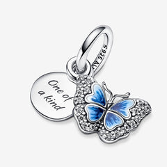 Double Blue Butterfly Pendant Charm | Pandora