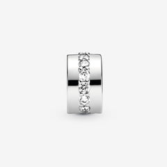 Clip charm Colorless sparkling row | Pandora