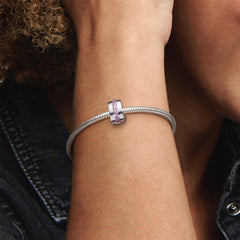 Pink Sparkling Row Clip Charm | Pandora
