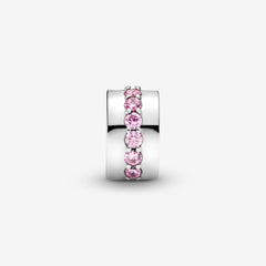 Pink Sparkling Row Clip Charm | Pandora
