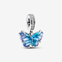 Blue Murano Glass Butterfly Pendant Charm | Pandora