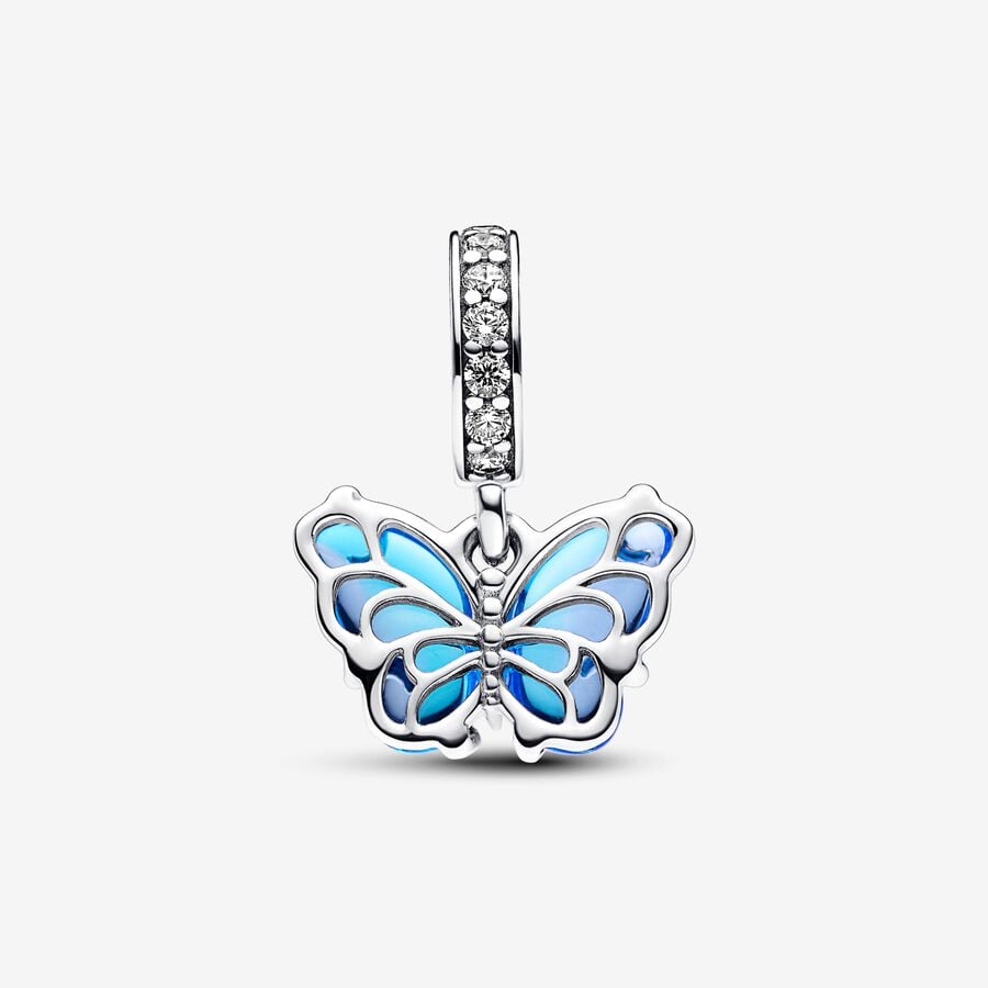 Blue Murano Glass Butterfly Pendant Charm | Pandora