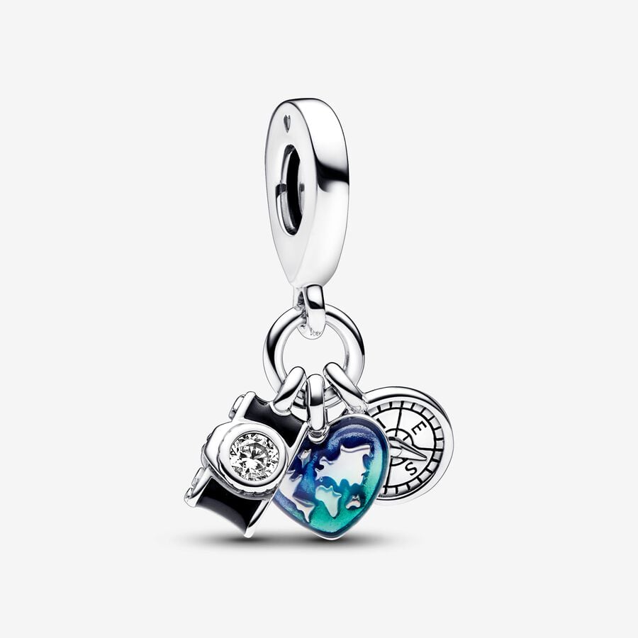 Travel - Camera & Compass - Silver - Charms - Pandora