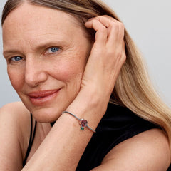 Nature - Red Rose in Bloom - Silver - Pandora Charms