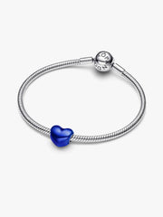 Charm Cœur Bleu Métallique | Pandora
