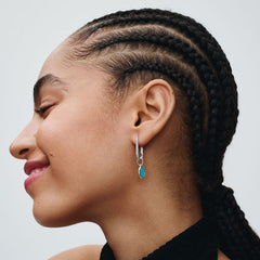 Engravable Locket - Turquoise - Silver - Charms - Pandora