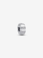 Clip - Stones & Email - White & Silver - Pandora Charms