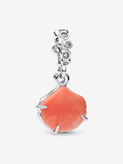 Coral Color Double Shell Pendant Charm | Pandora
