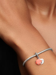 Coral Color Double Shell Pendant Charm | Pandora