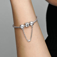 Comfort Chain - Embossed Hearts - Silver - Charms - Pandora