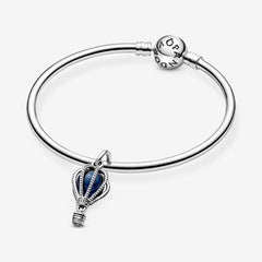 Travel - Blue Hot Air Balloon - Silver - Charms - Pandora