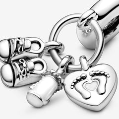 Celebration - Baby Bottle & Baby Shoes - Silver - Charms - Pandora