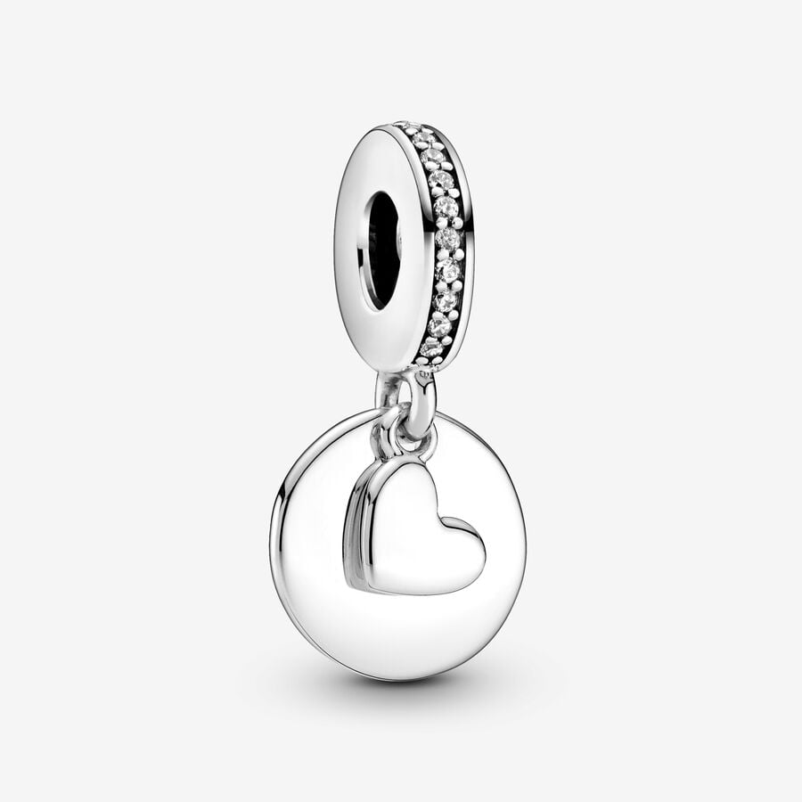 Engravable Heart Disc - Silver - Charms - Pandora