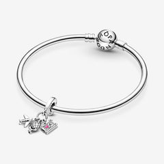 Travel - Plane & Globe & Suitcase - Silver - Charms - Pandora